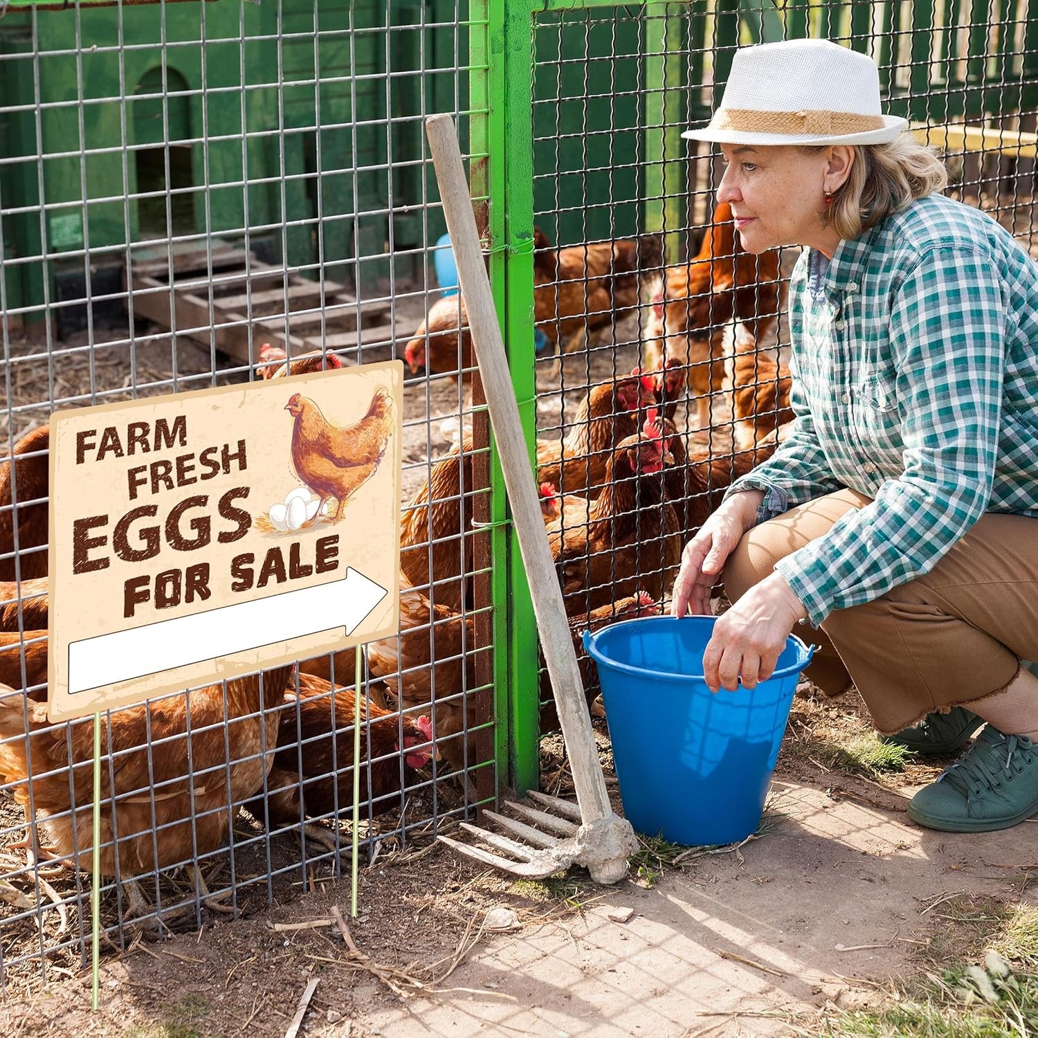 3Pcs Double Sided Farm Fresh Eggs Sign Eggs for Sale Sign Corrugated Plastic Fre