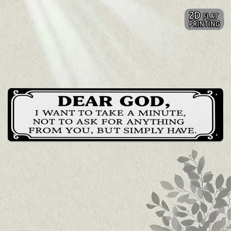 Vintage White Center Panel Metal Plate Christian Prayer Living Room Wall Art