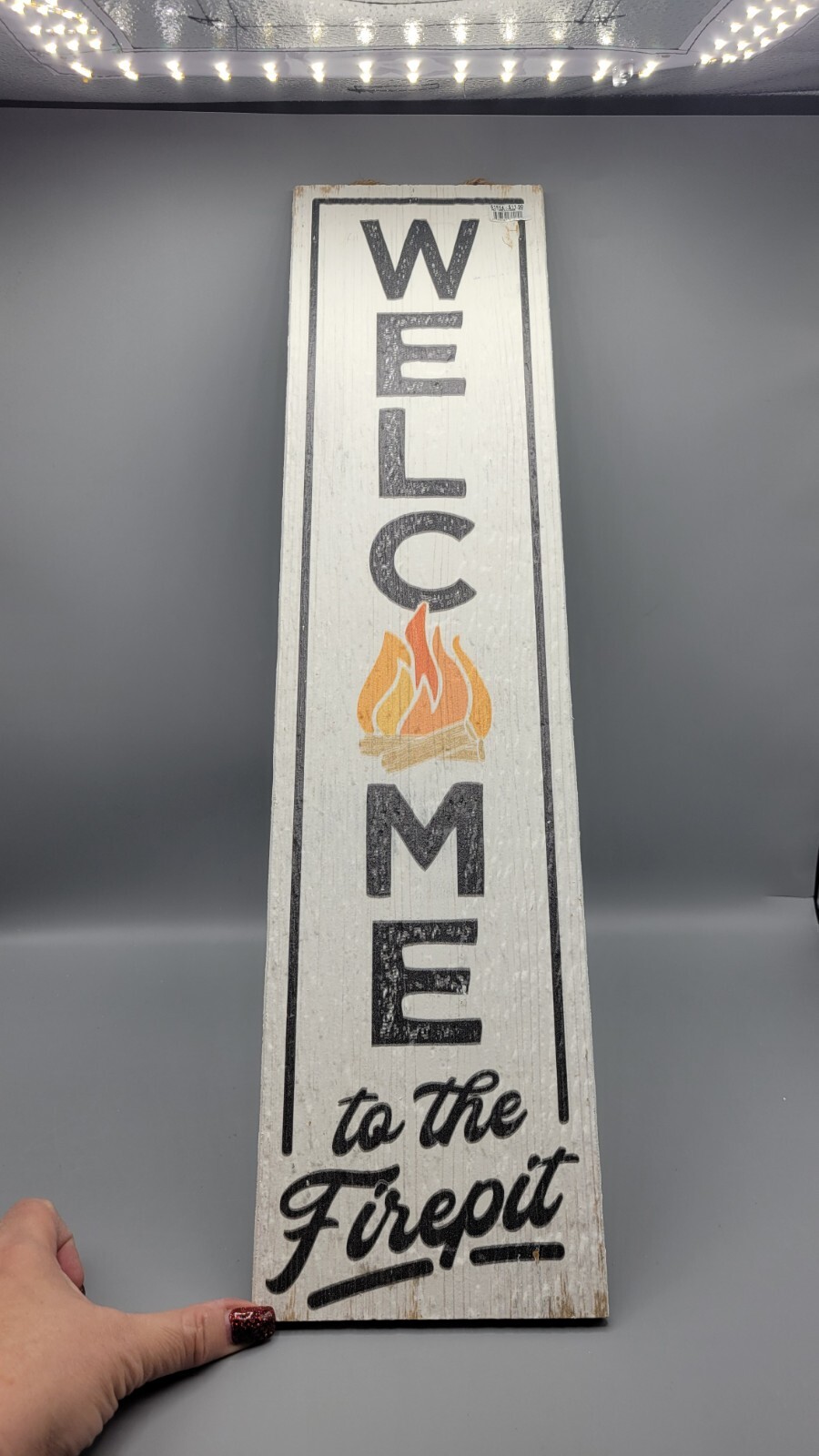 Myword! Stand Out Tall Hanging Standing Sign “Welcome To The Firepit” 24″x6″