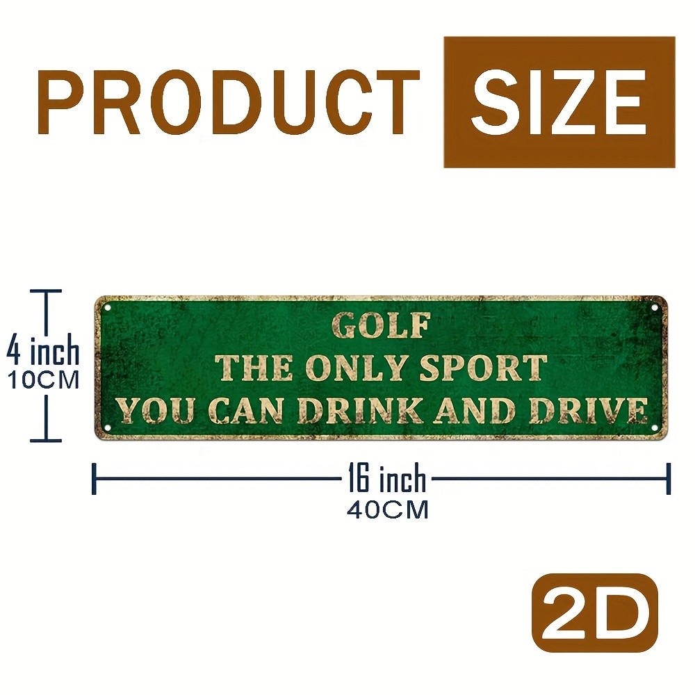 Vintage Aluminum Golf Sign 10cm x 40cm Green White Lettering