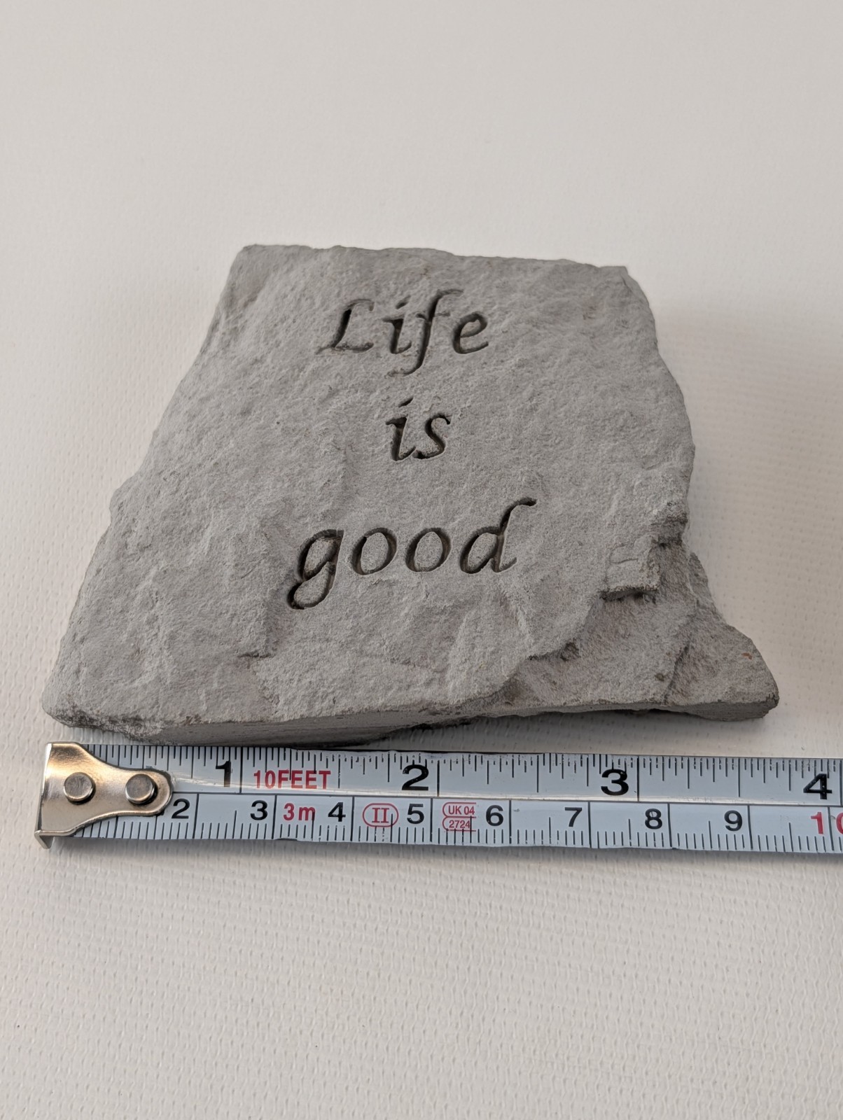 Set of 2 Inspirational Faux Stone Decor “Life is Good” & “Live Well 4×3”