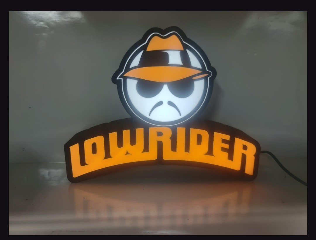 3D Printed Lowrider LED Light Sign – Automotive Desk Decor, Garage Wall Art