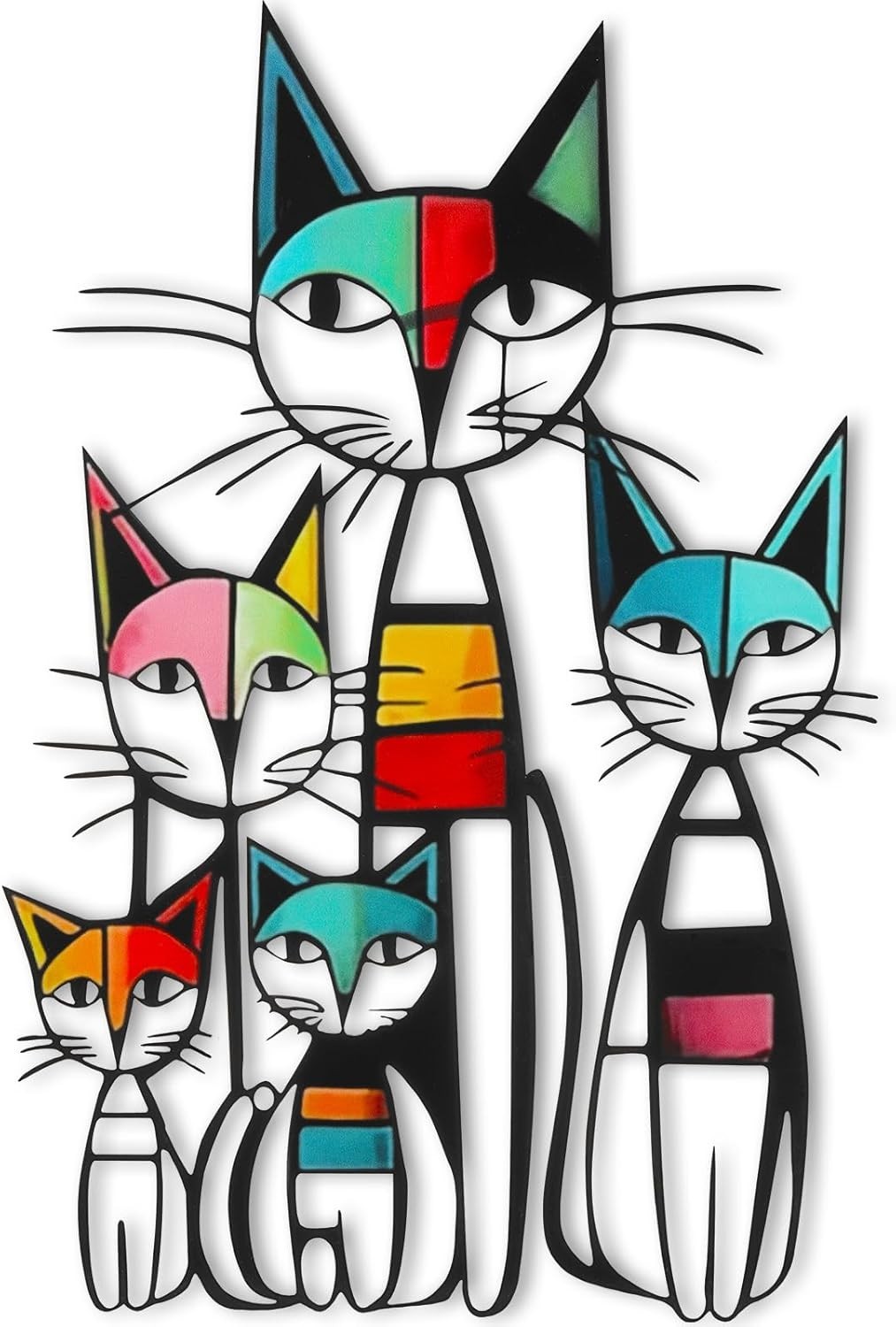 Cat Wall Art Decor Metal Cat Wall Sculptures Room Decor for Cats Lover 10.6 x…