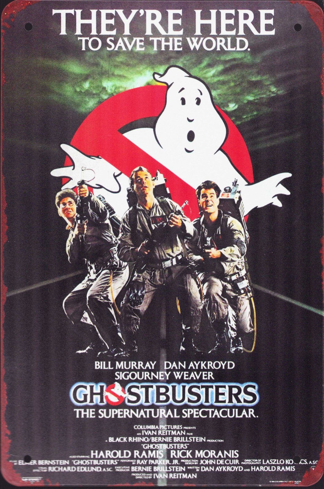 Ghostbusters Bill Murray, Dan Aykroyd, Harold Ramis Movie Poster Tin Metal Sign