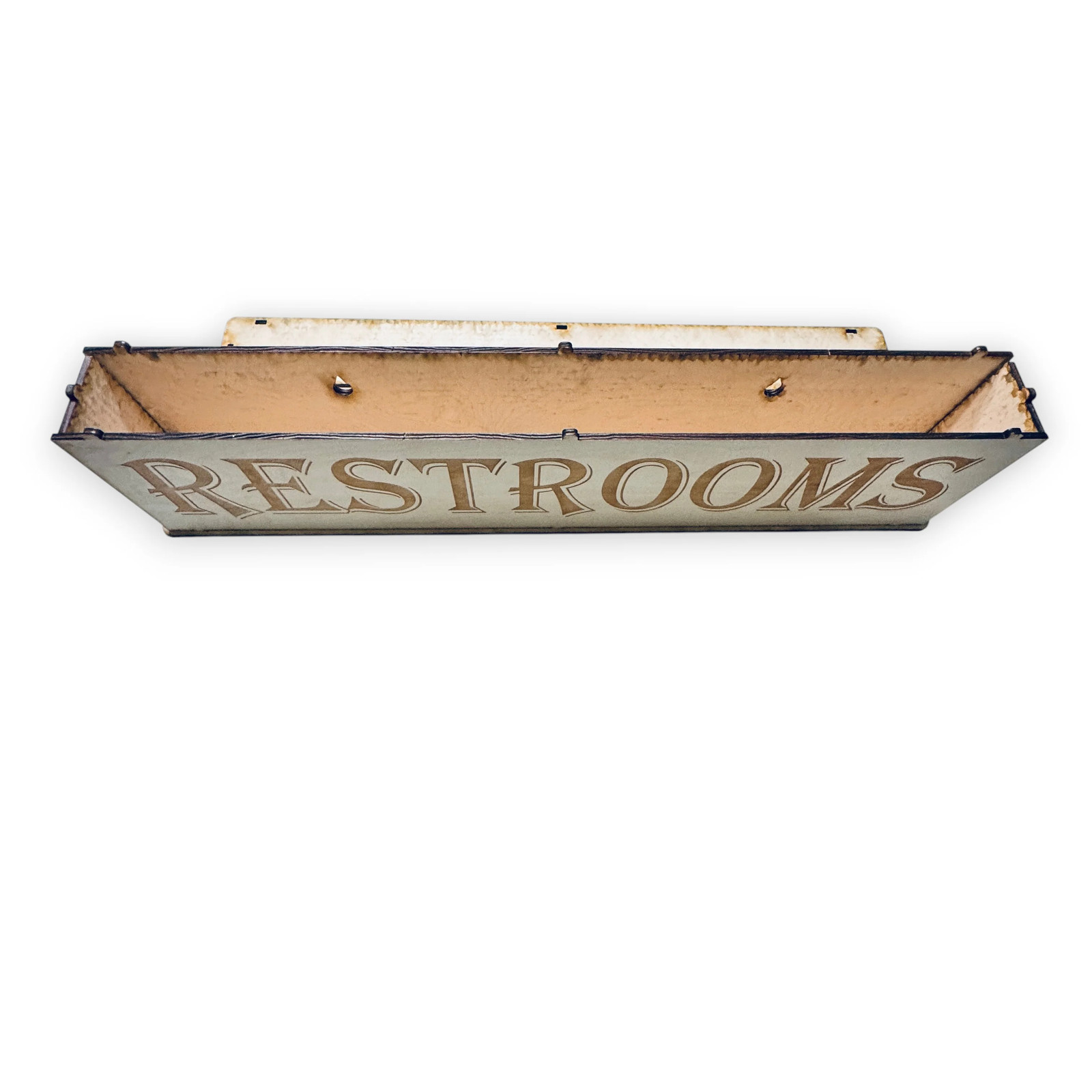 Sign – Restrooms – Box Sign – 24x6x3 inches