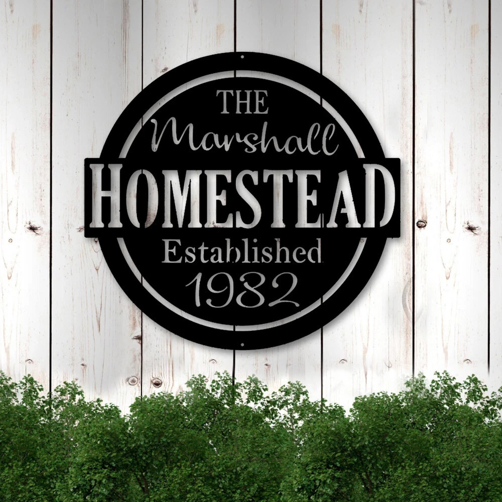 Personalized Family Homestead Metal Signs, Custom Homestead Wall Art Decor