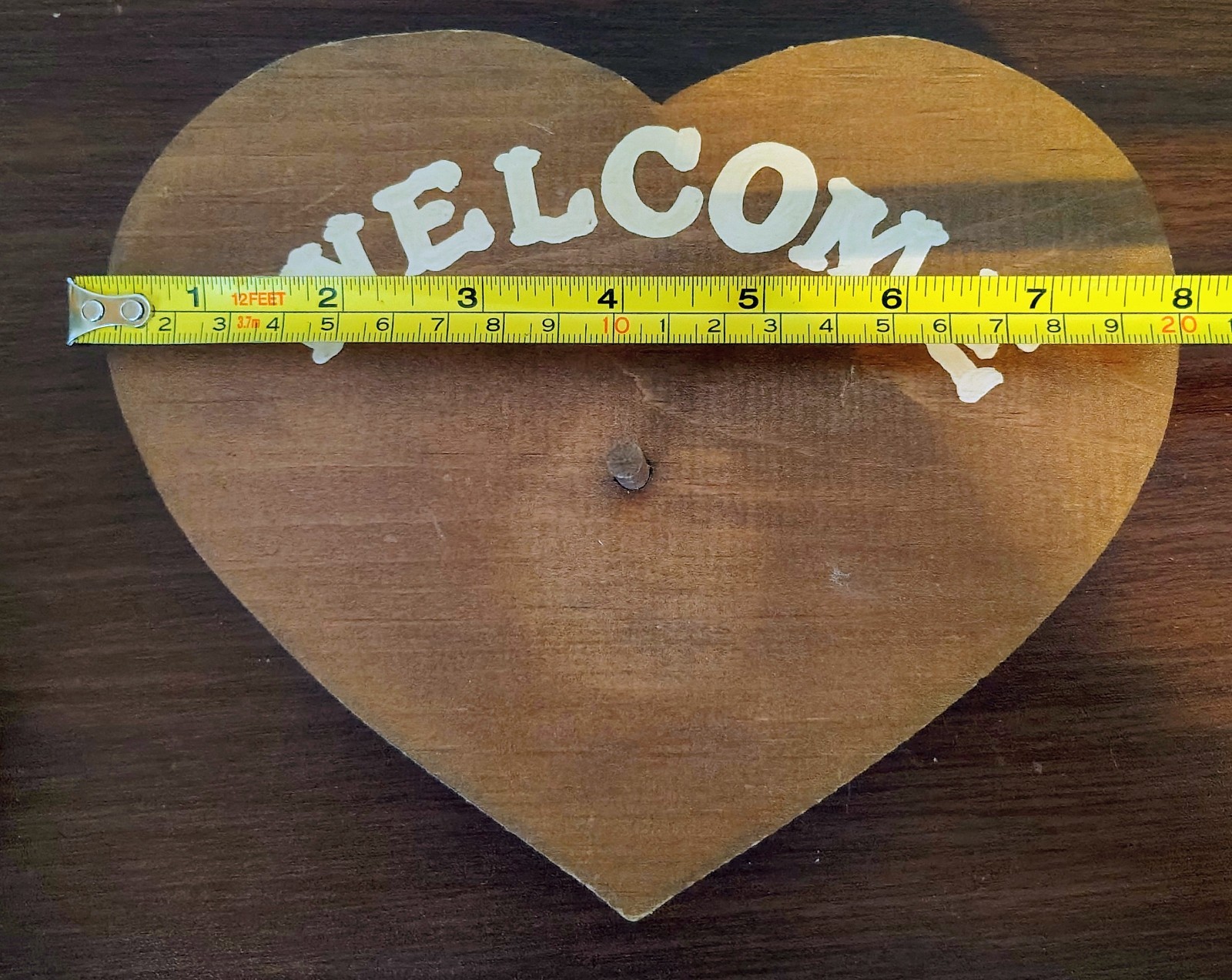 Vintage/Handmade WOOD HOLIDAY/SEASONAL-WELCOME Heart Wall Decor