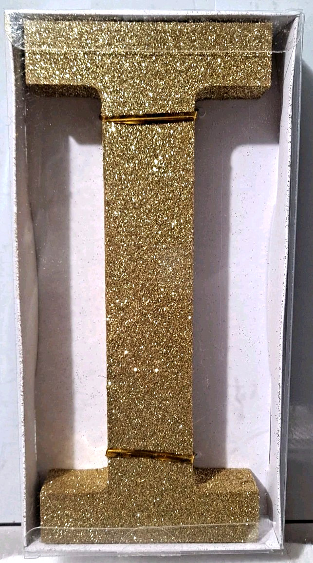 🌟Gold Glitter Letter – “I” Home Decor Decoration Hanging Plaque (9 in. X 4 in.)