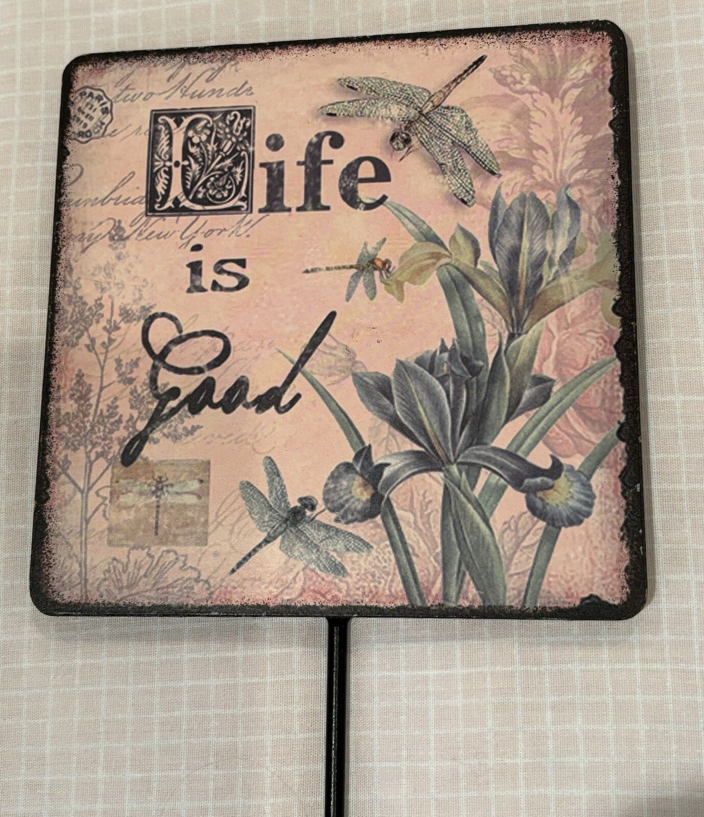 NEW Life is Good Wood & Painted Wall Plaque w Coat Hook