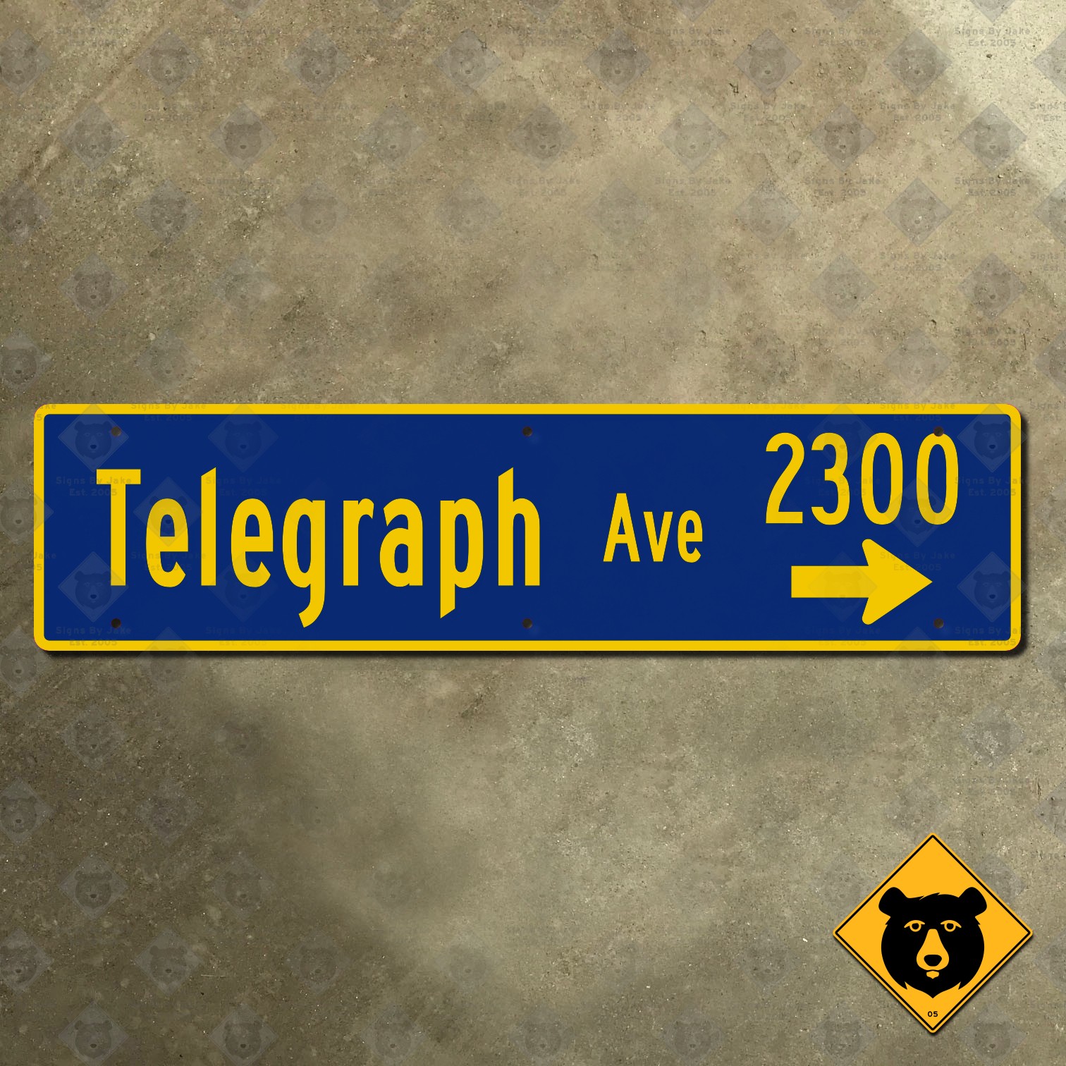 Berkeley California Telegraph Avenue street road sign university 24×6
