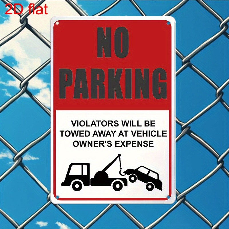 Bold No Parking Tow Sign Metal Tin Plate Private Property Outdoor Wall Art Gift