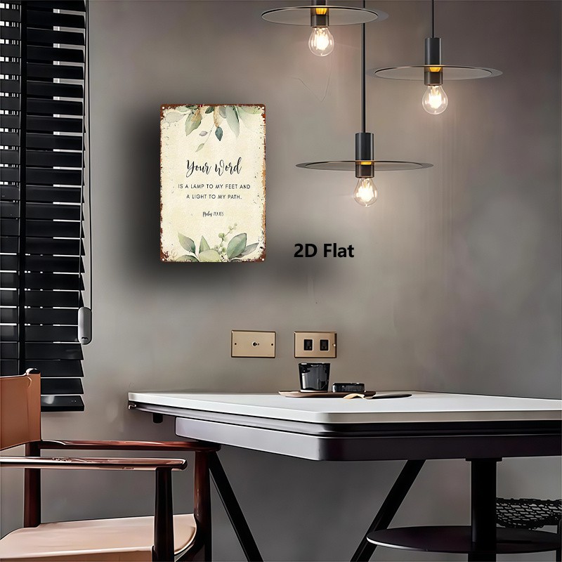 2D Metal Bible Verse Wall Art 8×12 Inches Iron Hanging