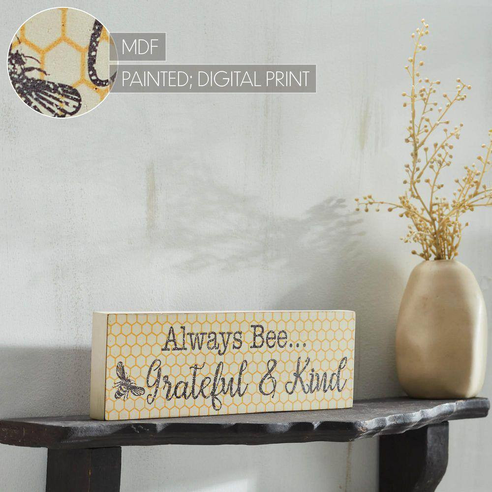 Buzzy Bees 4 In. X 12 In. Always Bee Grateful and Kind MDF Wall Art