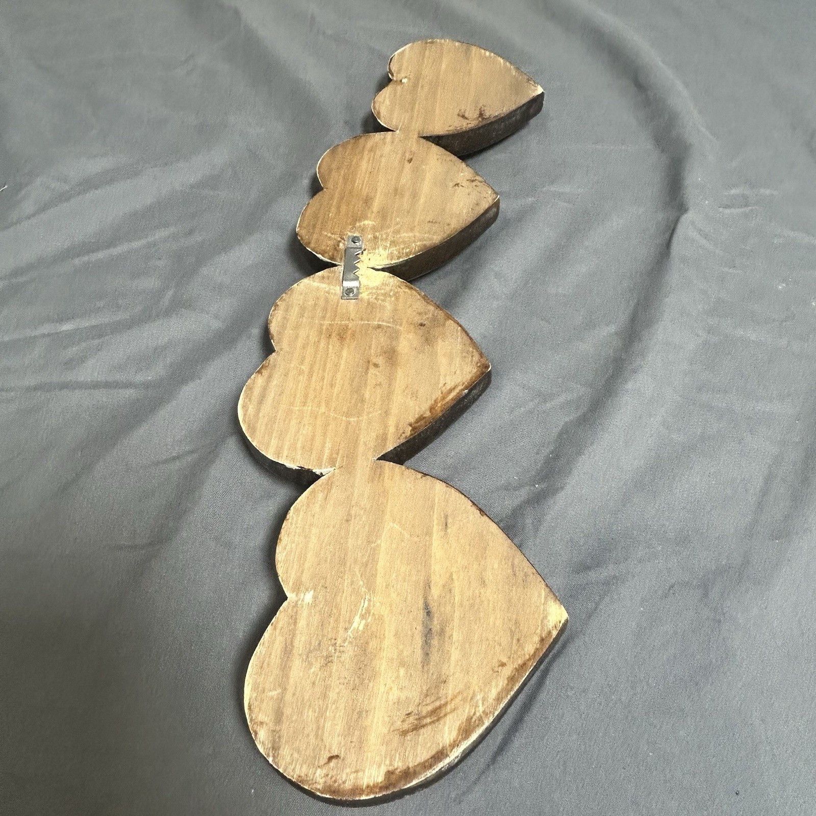 1990s Bath Vintage Hanging Wood Heart Country Pink Farmhouse Grannycore Cottage