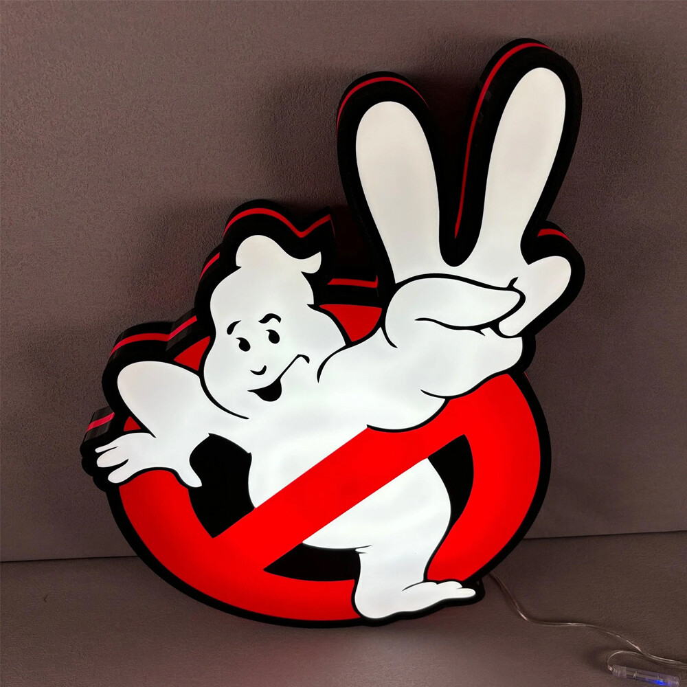 Ghostbusters Logo Lightbox 3D Printed Led Lightbox for Home Decor Gift