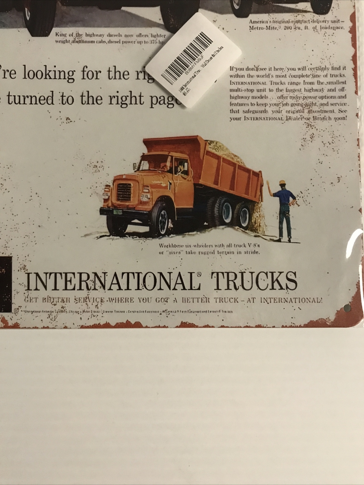 HI: International Trucks Metal / Tin Sign 12 X 8 Inches Sealed Art Wall Home NWO
