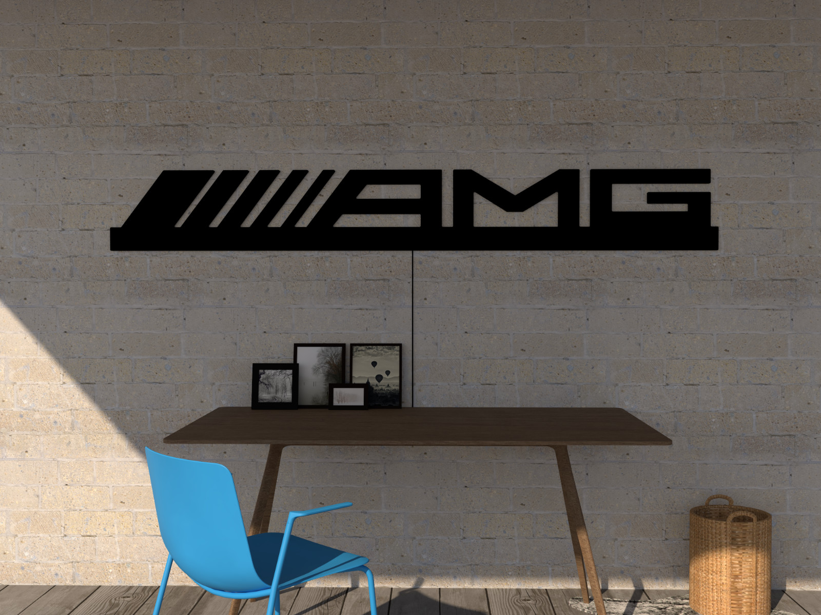 RGB LED Wall Art AMG Sign Automotive Garage Decor Luxury Car Neon Light Gift XXL