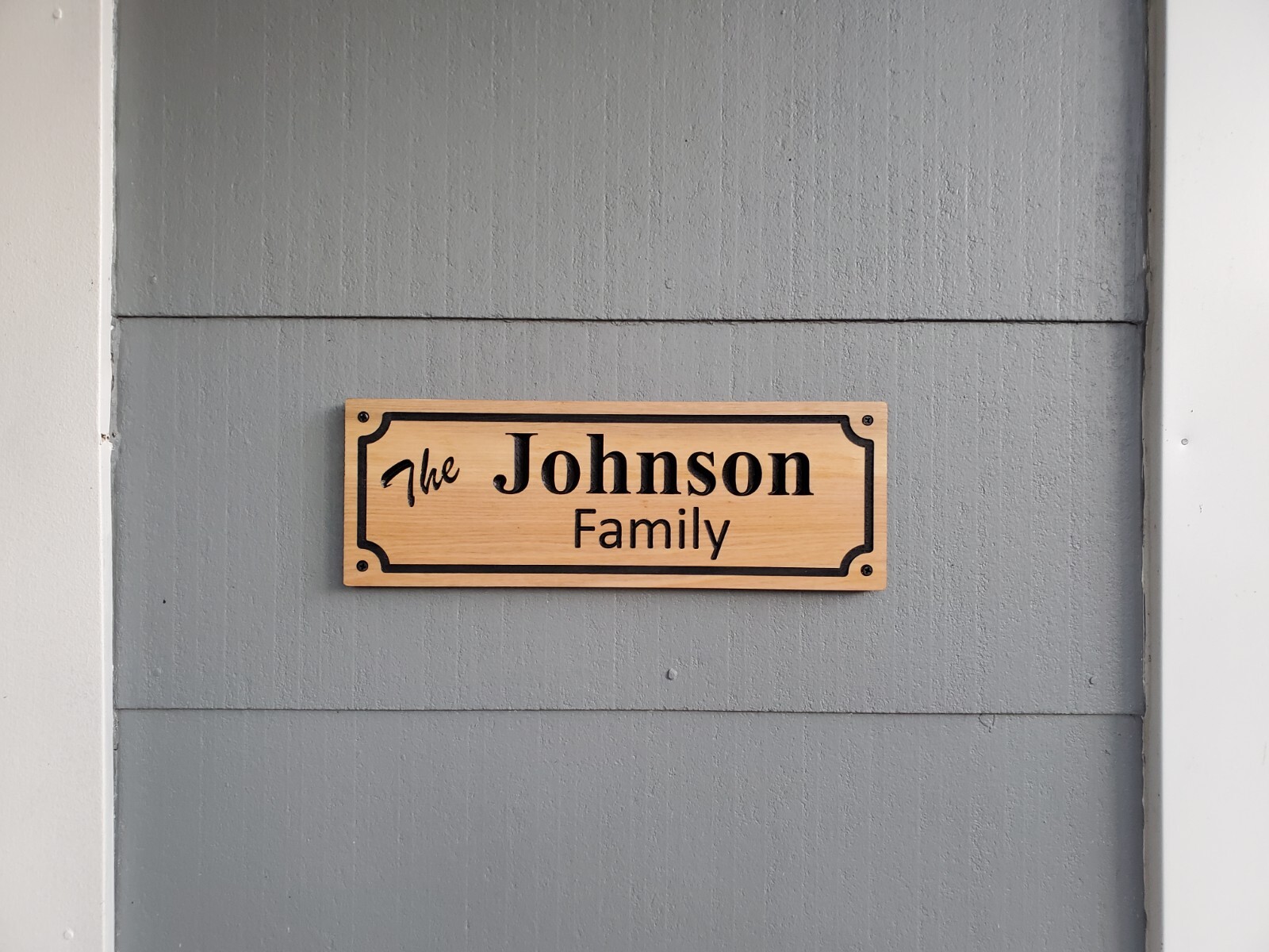 Custom Family Sign Carved Last Name Wood Plaque Cedar Walnut Personalized Wooden