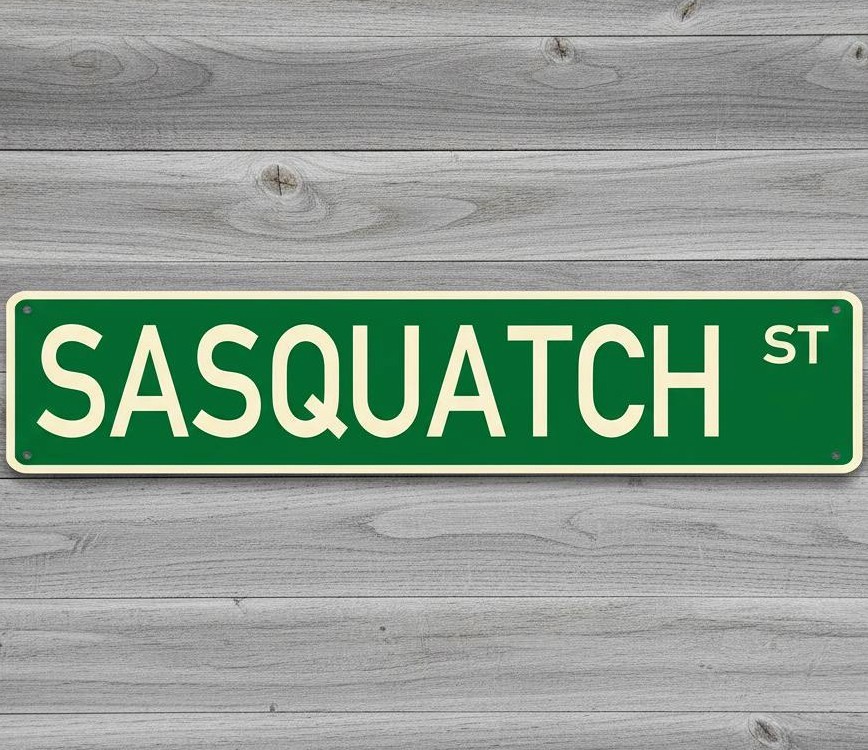Sasquatch Street Sign 18″ x 4″ Novelty Metal Sign Made In The USA New!