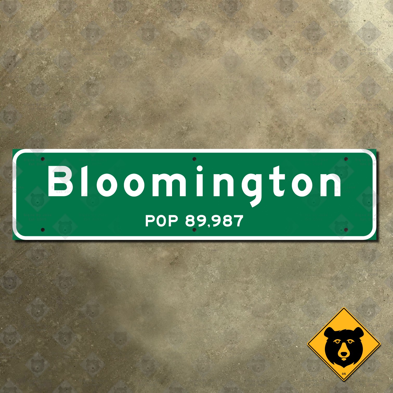 Bloomington Minnesota city limit population welcome highway road sign 24×6