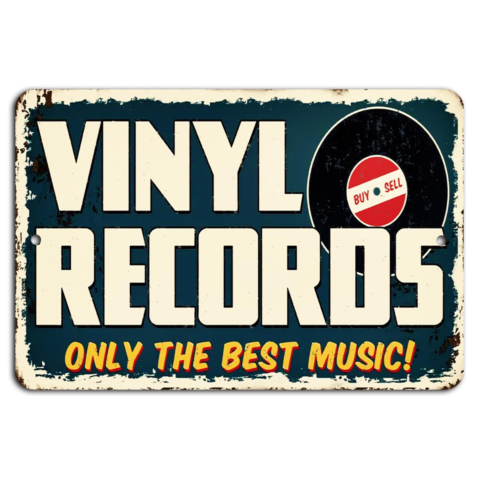 Vintage Metal Sign BanginPrints Vinyl Records Rustic Music Decor