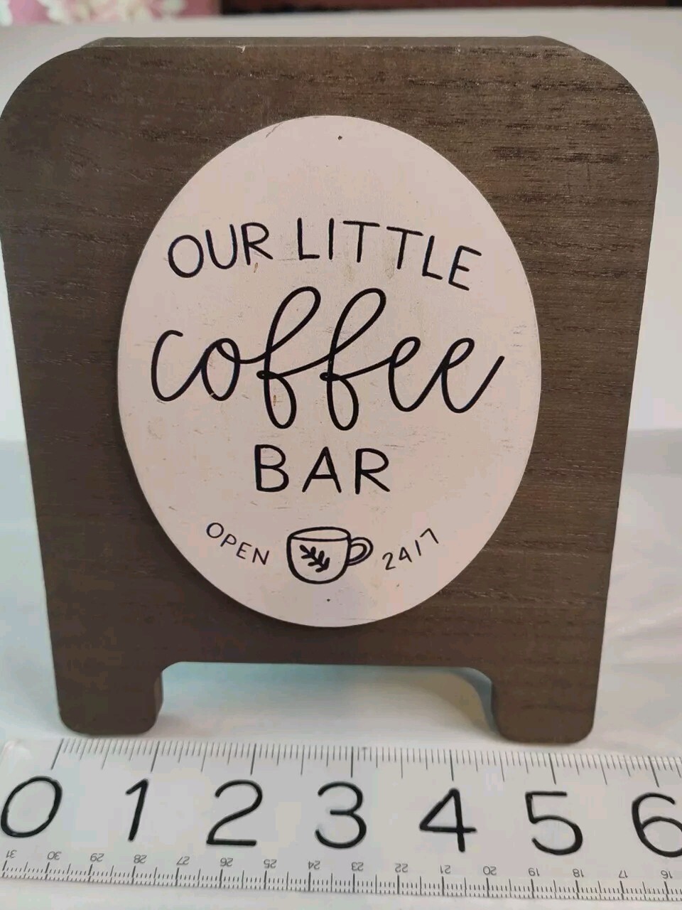 Our Little Coffee Bar Open 24 / 7 Table or Counter Sign 5″ x 6″