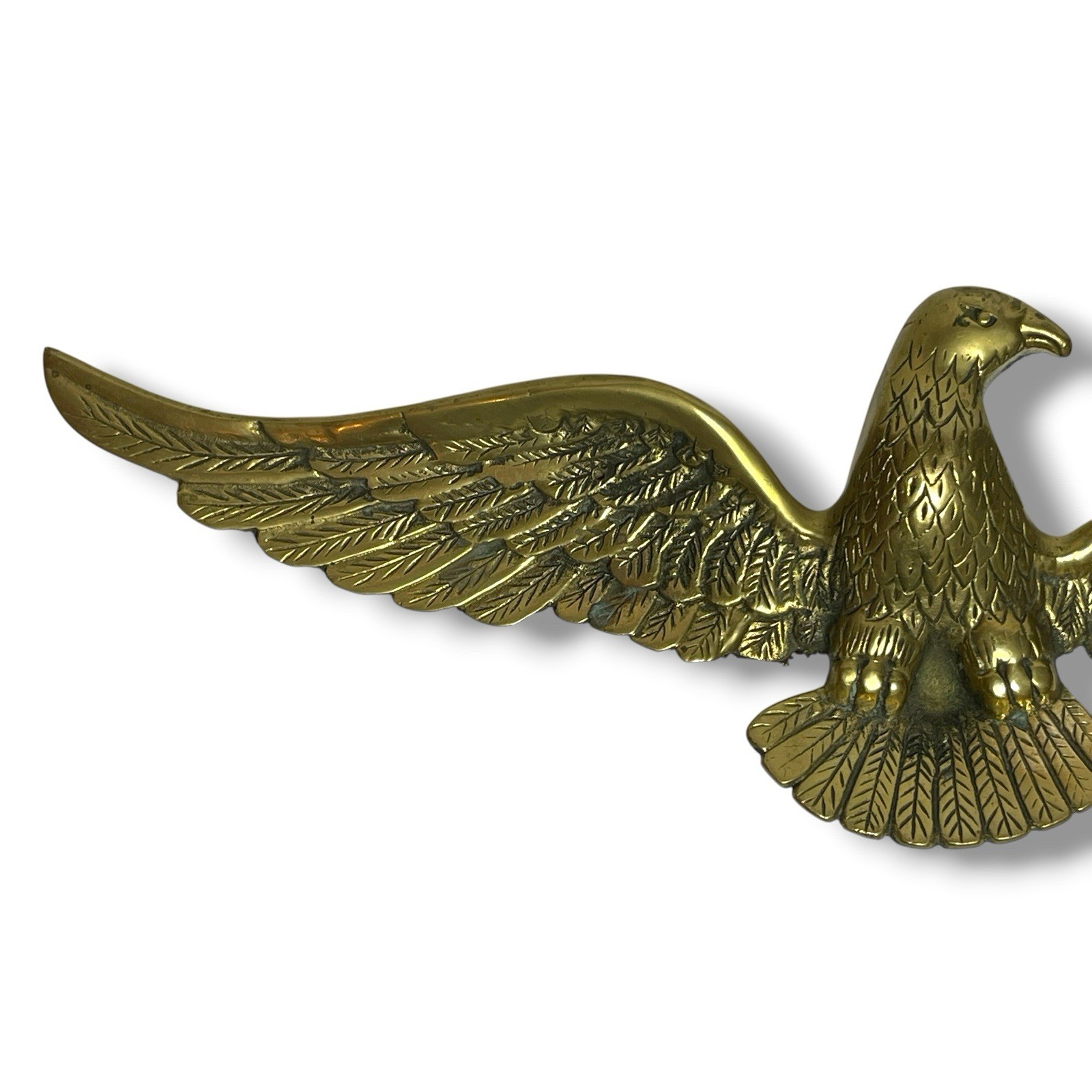 American Bald Eagle with Spread Wings Cast Iron Brass Wall Plaque 18” Patriotic