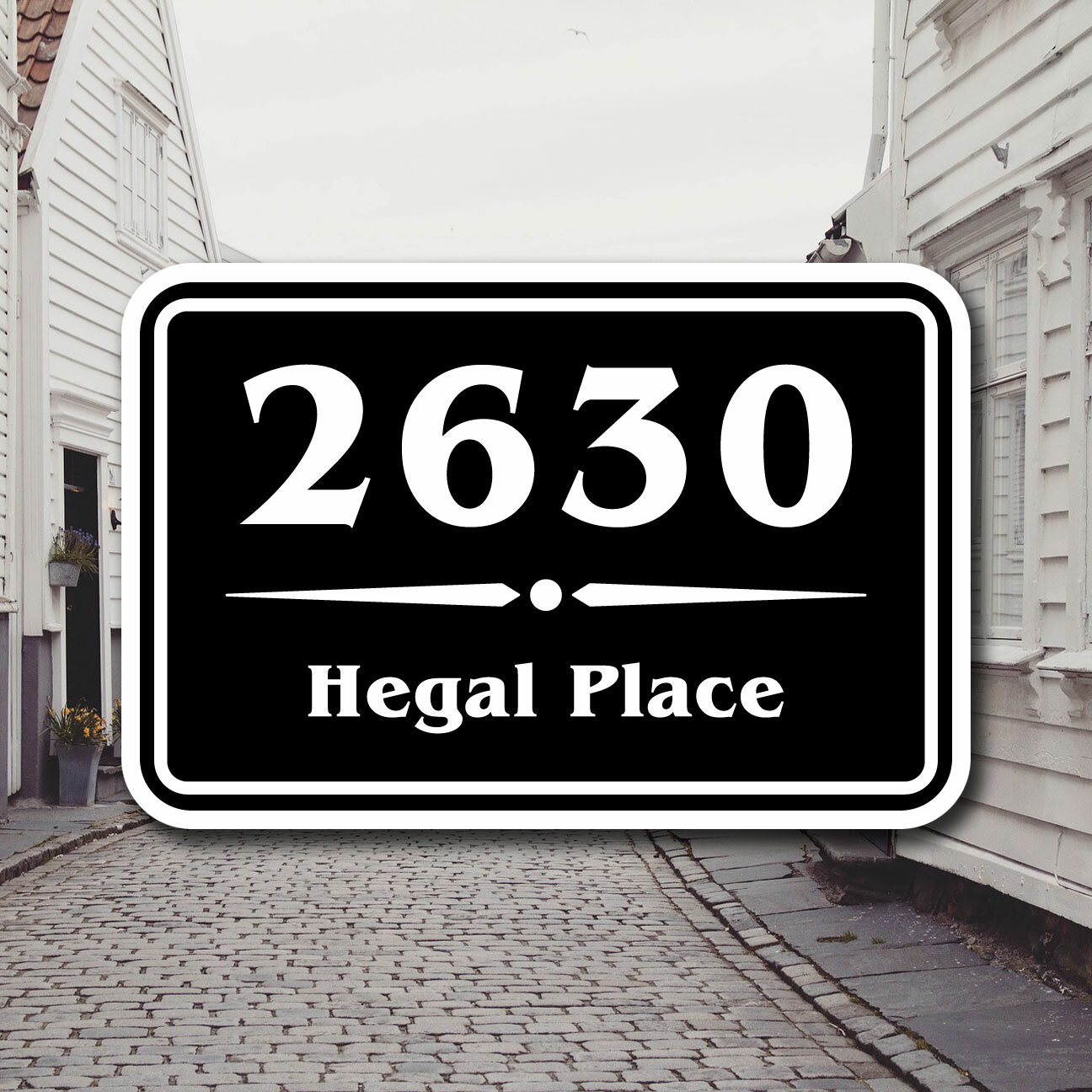 Custom Street Address Aluminum Sign / Plaque – Multiple Colors & Sizes