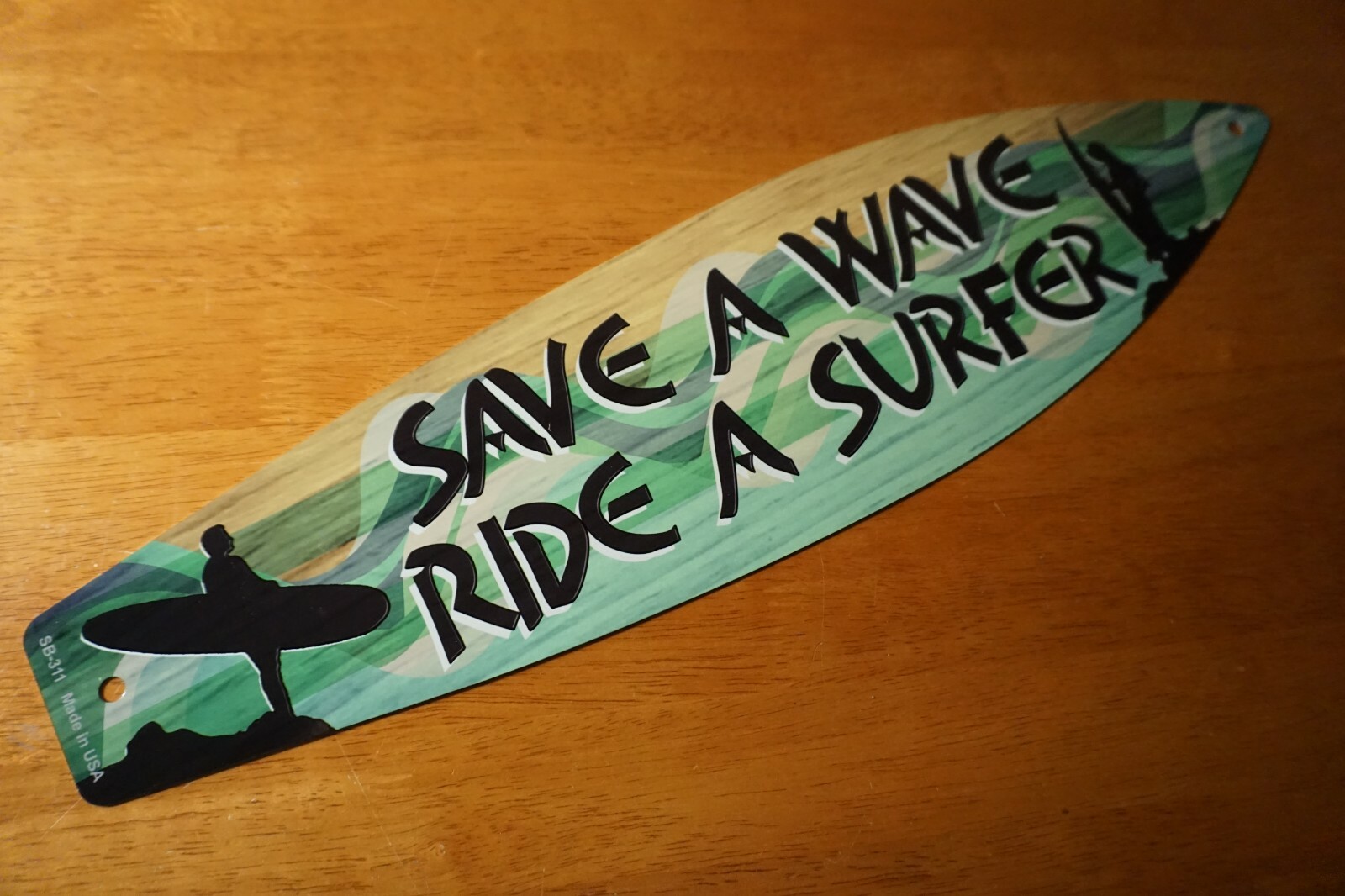 SAVE A WAVE RIDE A SURFER SURFING SIGN Tiki Bar Beach Surfboard Home Decor NEW