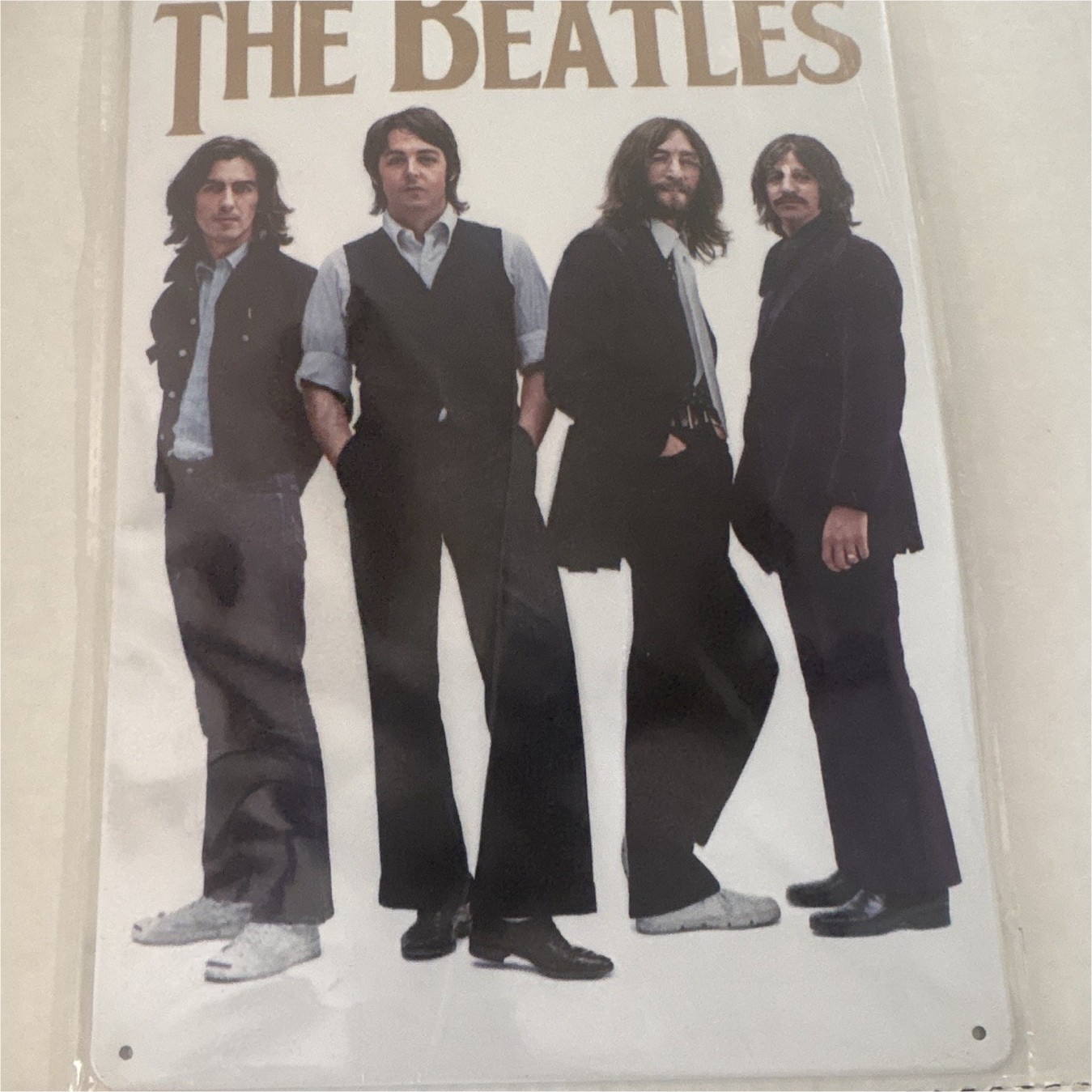 The Beatles Decorative Metal Wall Mounted Sign Black White 8”x12”