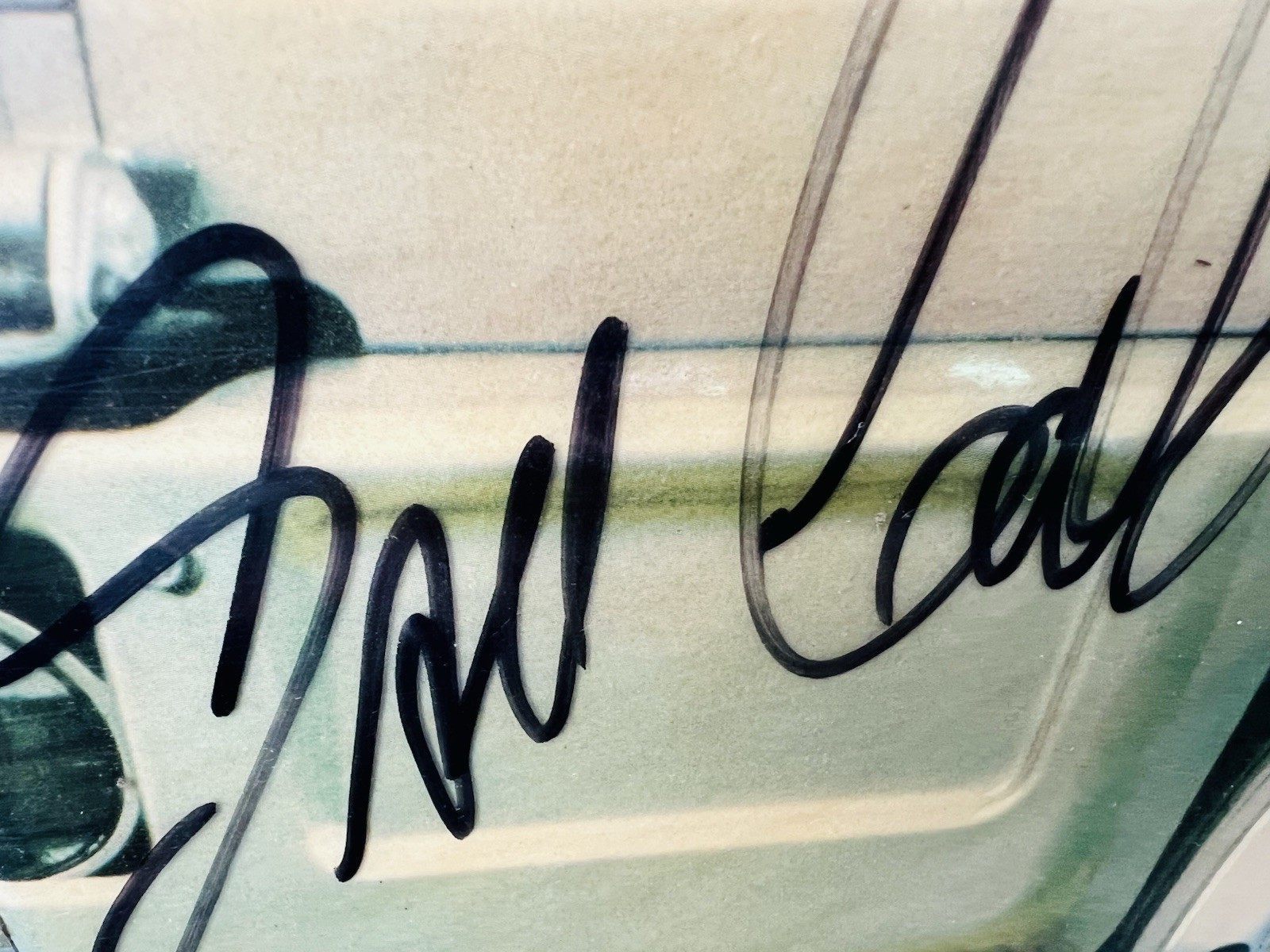 Vtg. GMC General Big Rig Semi Truck Signed XL 36×24 Wood Plaque Glossy Wall Art