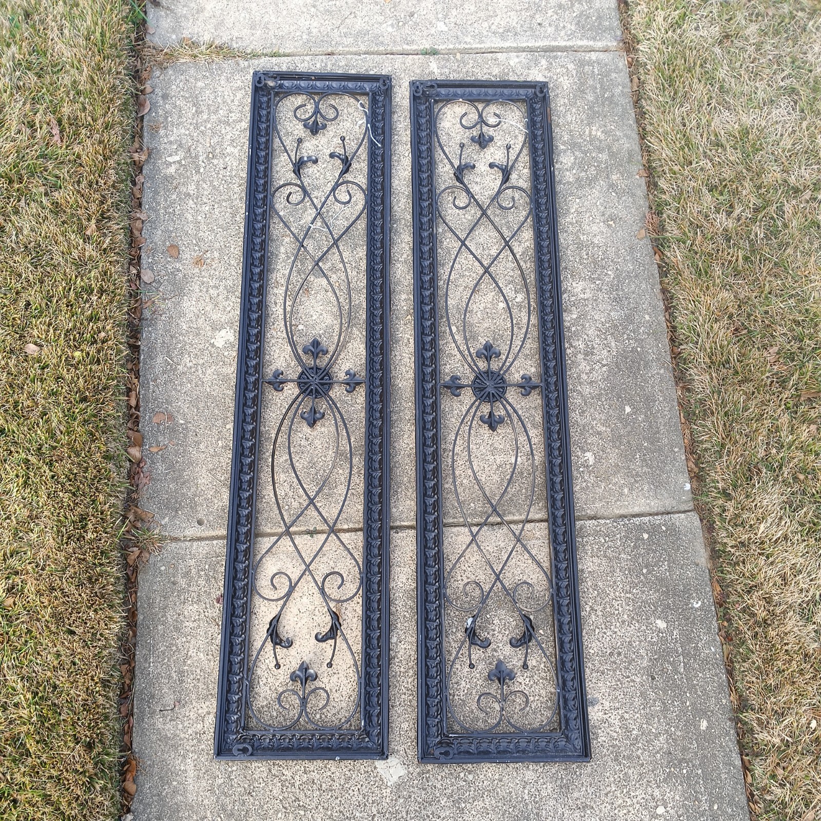 1- set of two vertical or horizontal wall decoration metal 48×10″ classic style