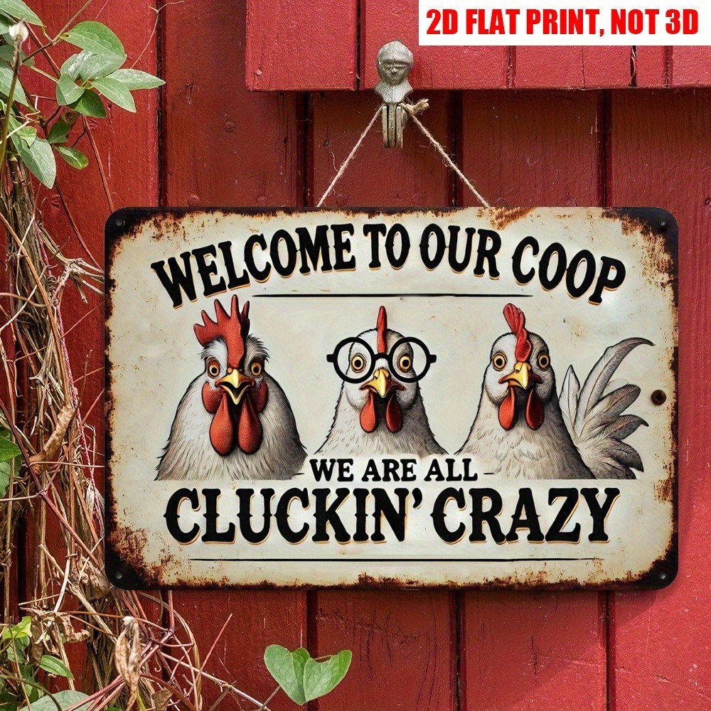 Funny Chicken Coop Metal Tin Signs Farm/Backyard Decor Retro Vintage Wall Art 2D