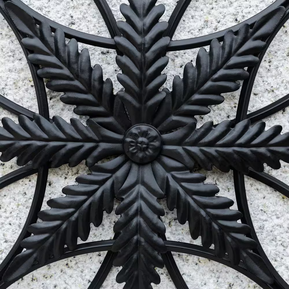 20 In. L Traditional Clematis Pattern Iron Scroll Outdoor Wall Decor