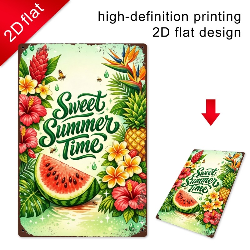 20X30Cm Metal Sign: Sweet Summer Days Wall Decor