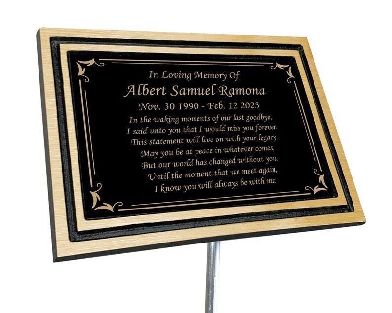 Customized memorial heavy brass metal outdoor plaque – Garden memorial plaque- C