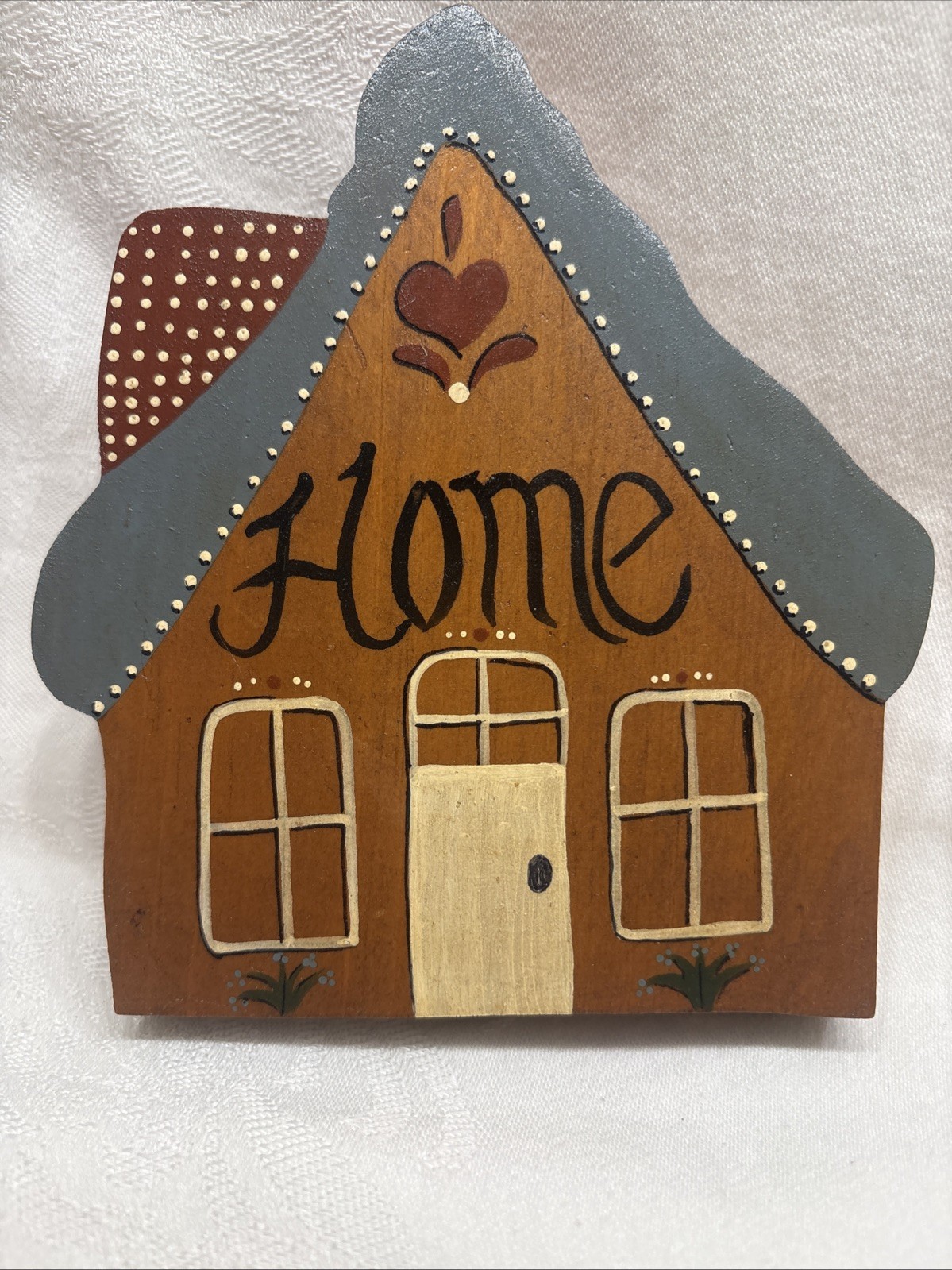 VTG Home Sweet Home 3 Pcs Wooden Wall Decor Houses Heart Rustic Country 1980s