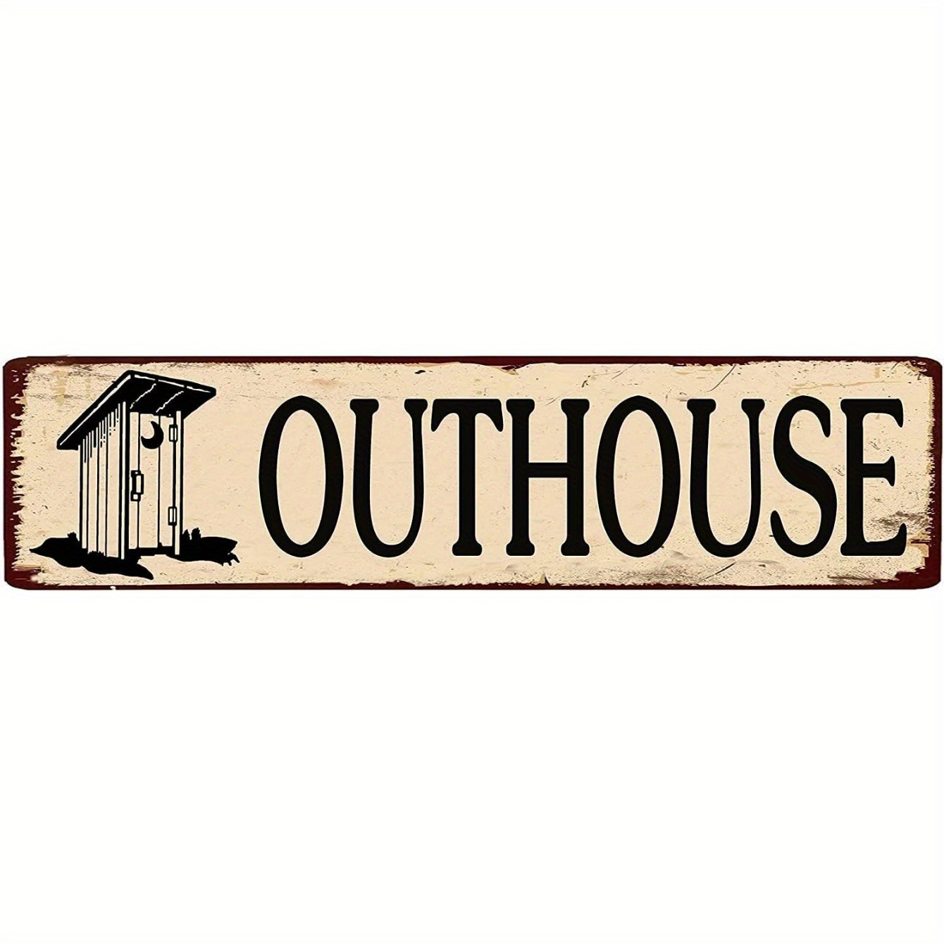 Vintage Rustic Outhouse Metal Tin Signs Funny Farmhouse Bathroom Wall Art Decor