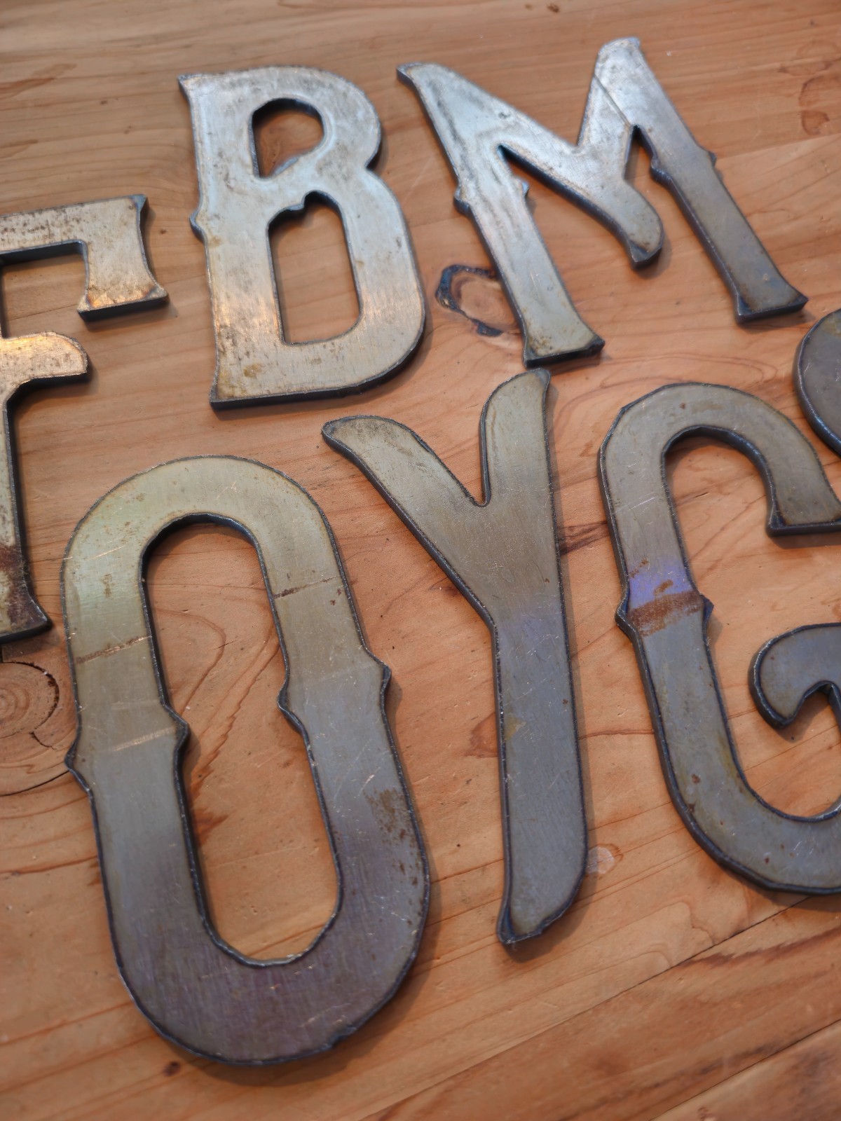 4in A-Z Metal Letters & 0-9 Numbers | 12ga Steel | Rustic Vintage | Free Ship