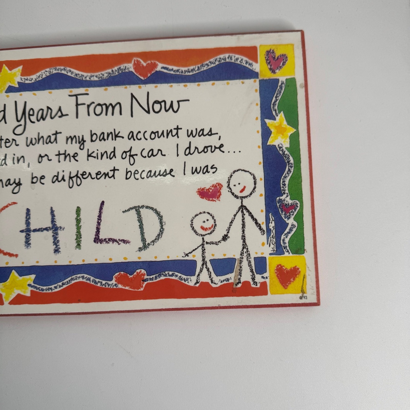 A Hundred Years from Now Kathy Davis Painted Wooden Rectangular Wall Plaque 1993