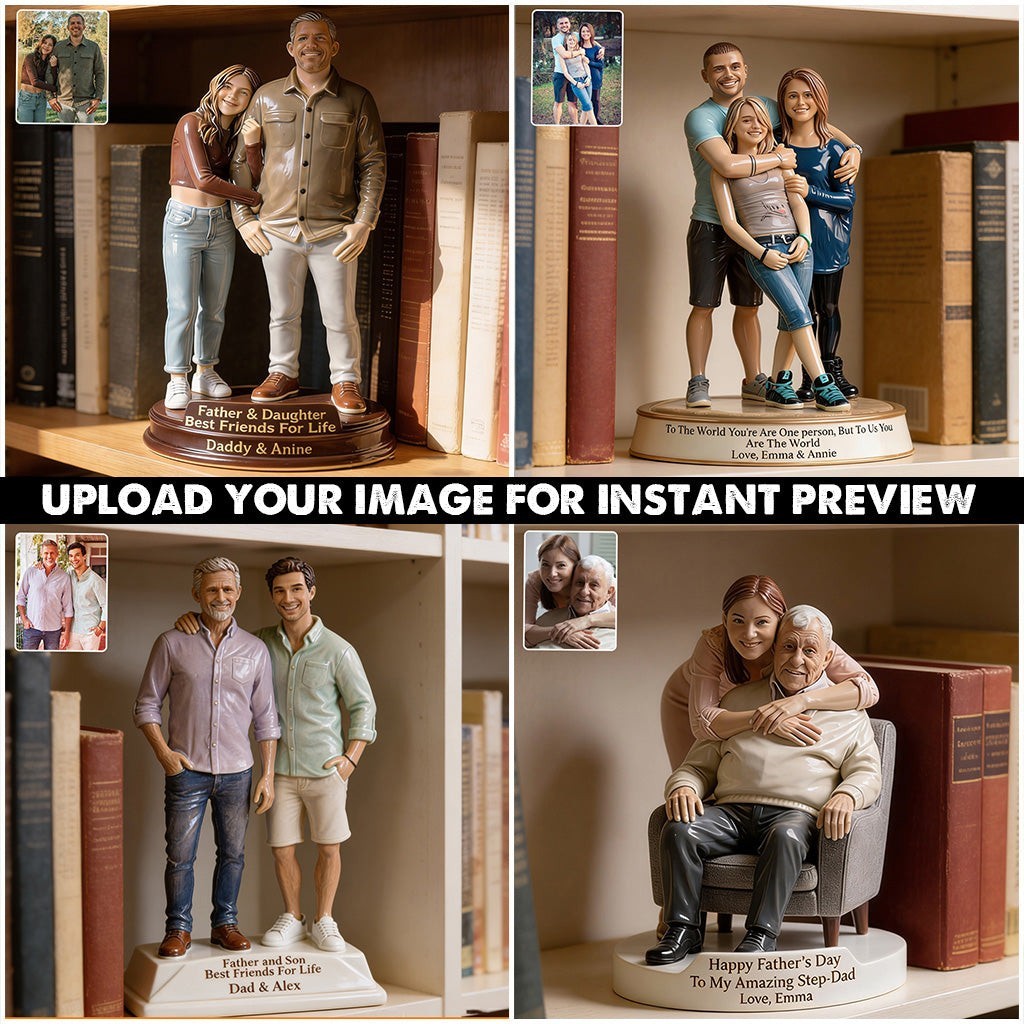 Custom Photo Family Figurine Acrylic Block Personalized Father’s Day Gift