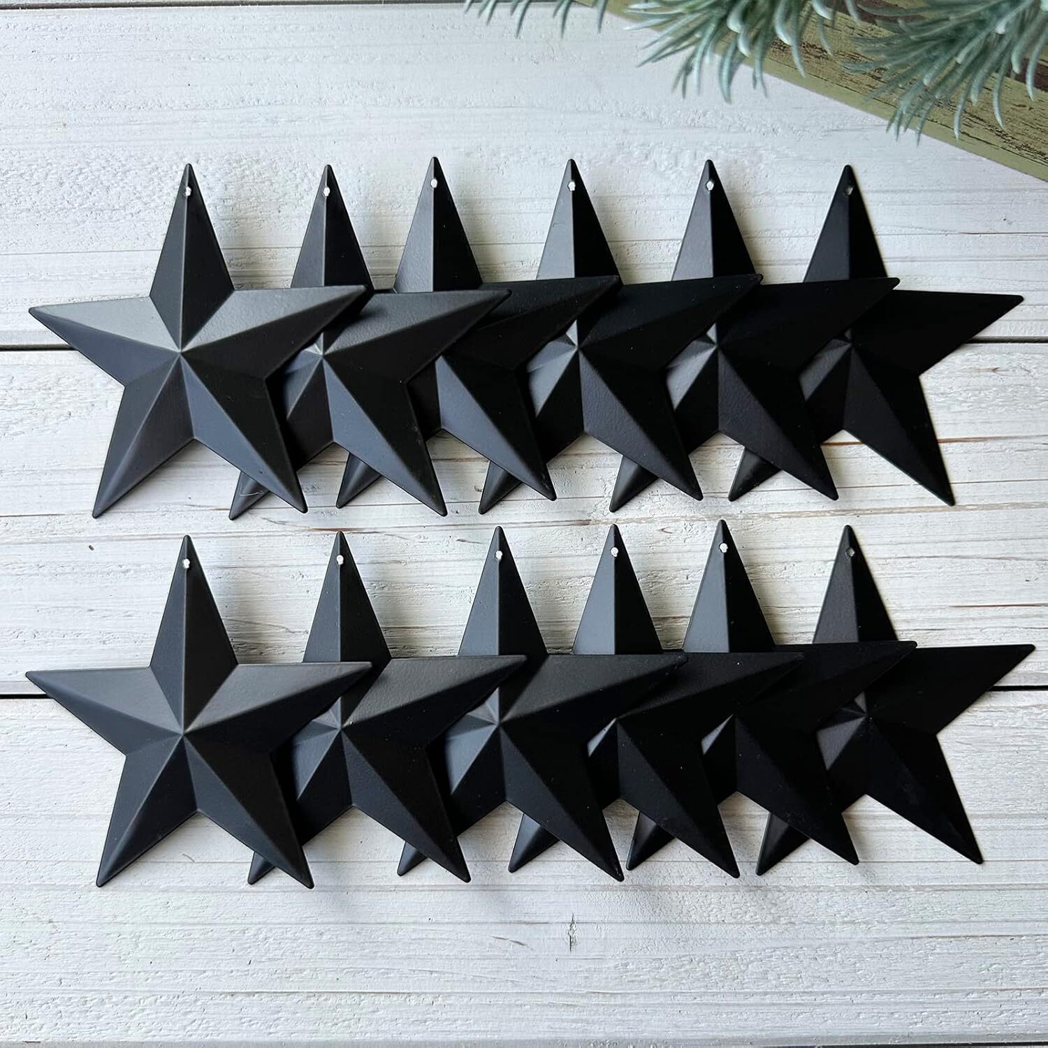 Metal Star Hanging Ornament 3.8 Inch Black Barn Star for Home Decoration Se