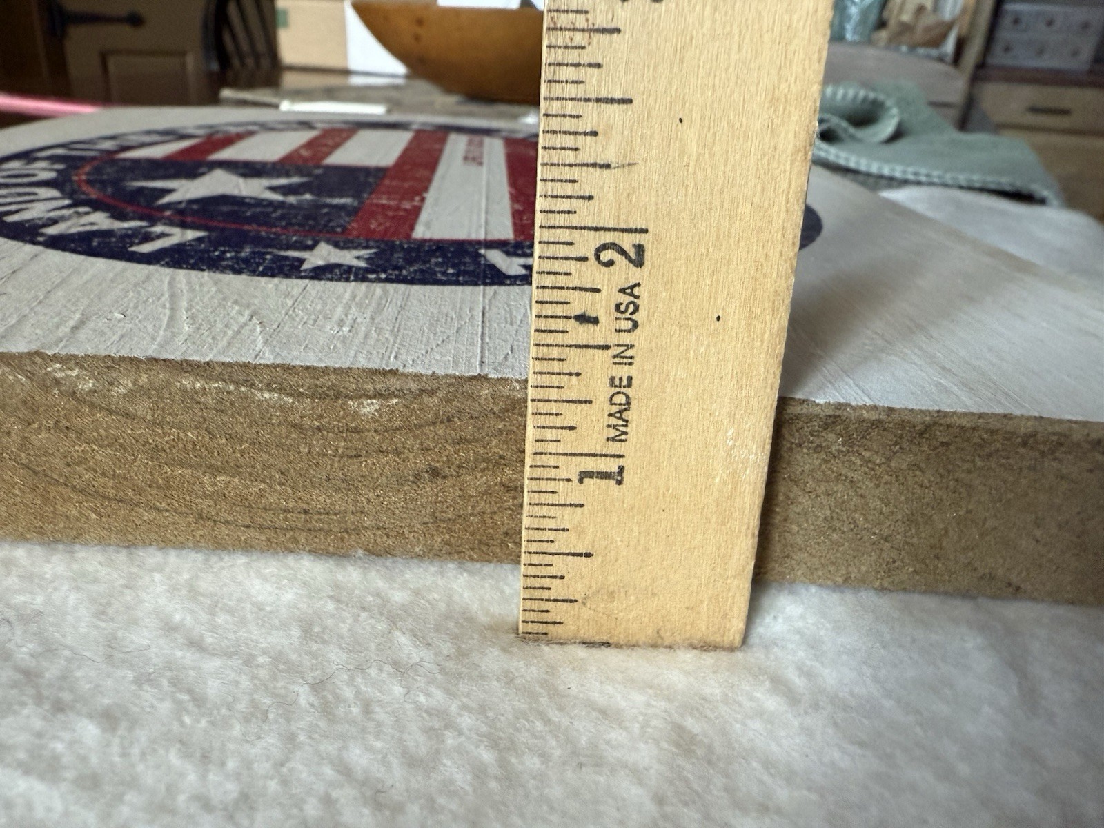 Genuine Life Is Good Wood Sign Red White Blue Flag Land Free Home Brave USA