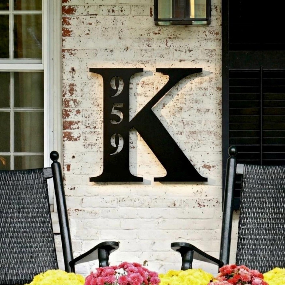 Metal Letter House Number Sign Custom Address Plaque Wall Mount House Sign