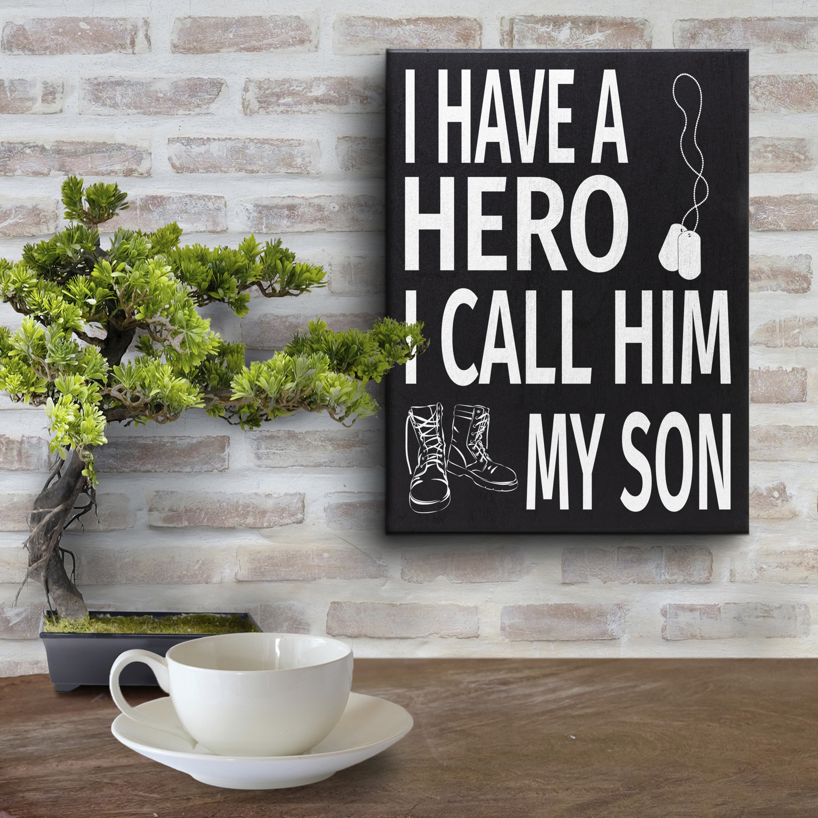 JennyGems I Have a Hero I Call Him My Son, Patriotic Military Mom/Dad Gift