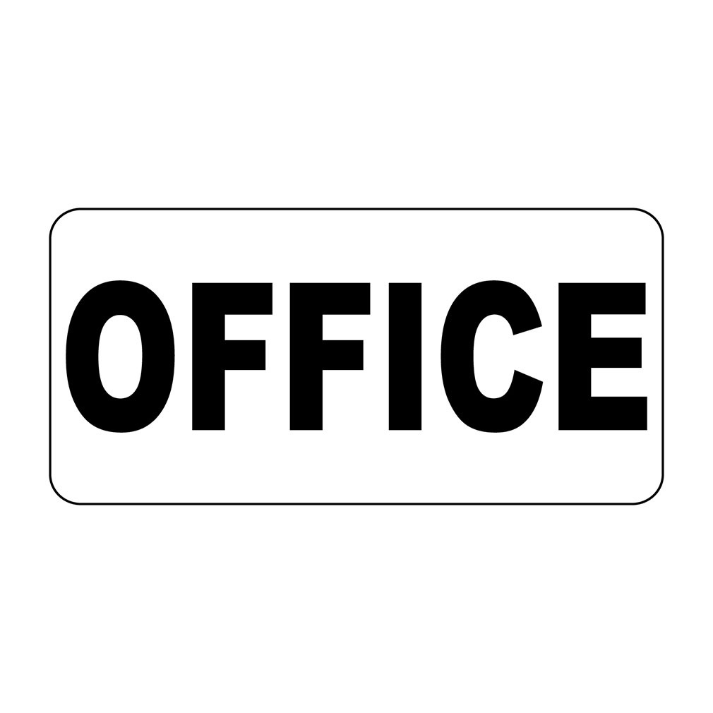 Office Black Retro Vintage Style Metal Sign – 8 In X 12 In With Holes