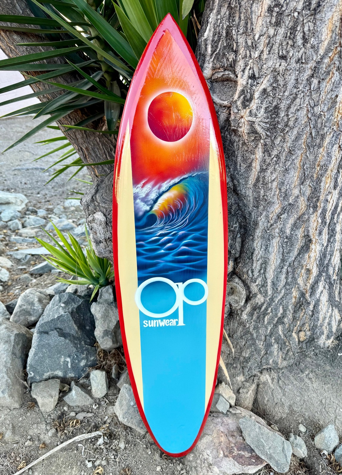 Ocean Pacific OP Vintage Style Eclipse Decorative Surfboard Wall Plaque 39″ x 10