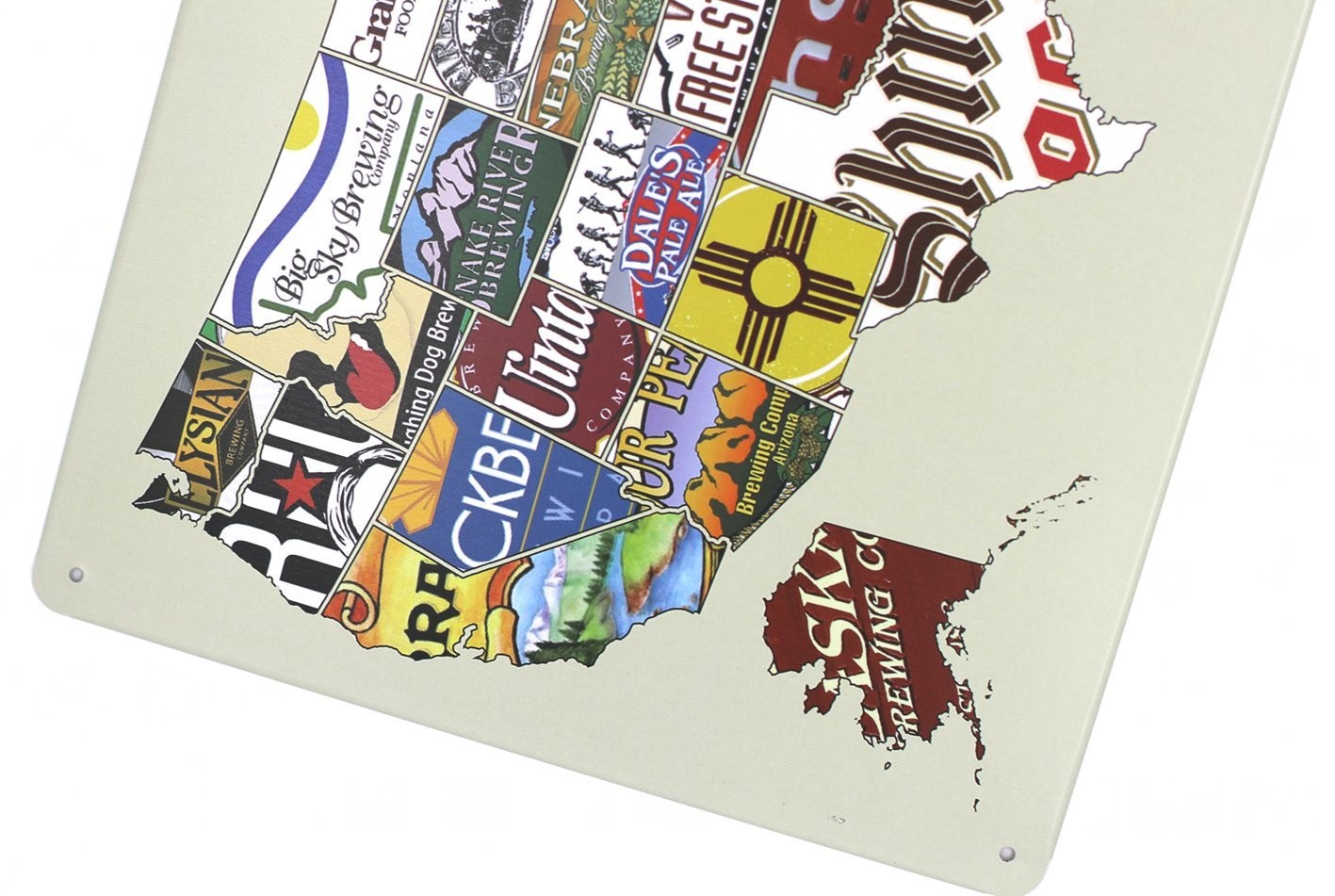 ARTCLUB American Craft Beer Week States Map Plaque 11.8″L x 7.8″W, White