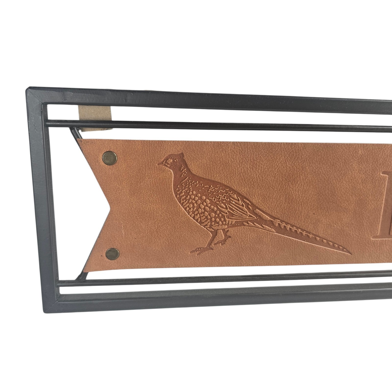 Welcome Sign Leather Pheasant Theme Home Decor Hunting 24″ X 6″