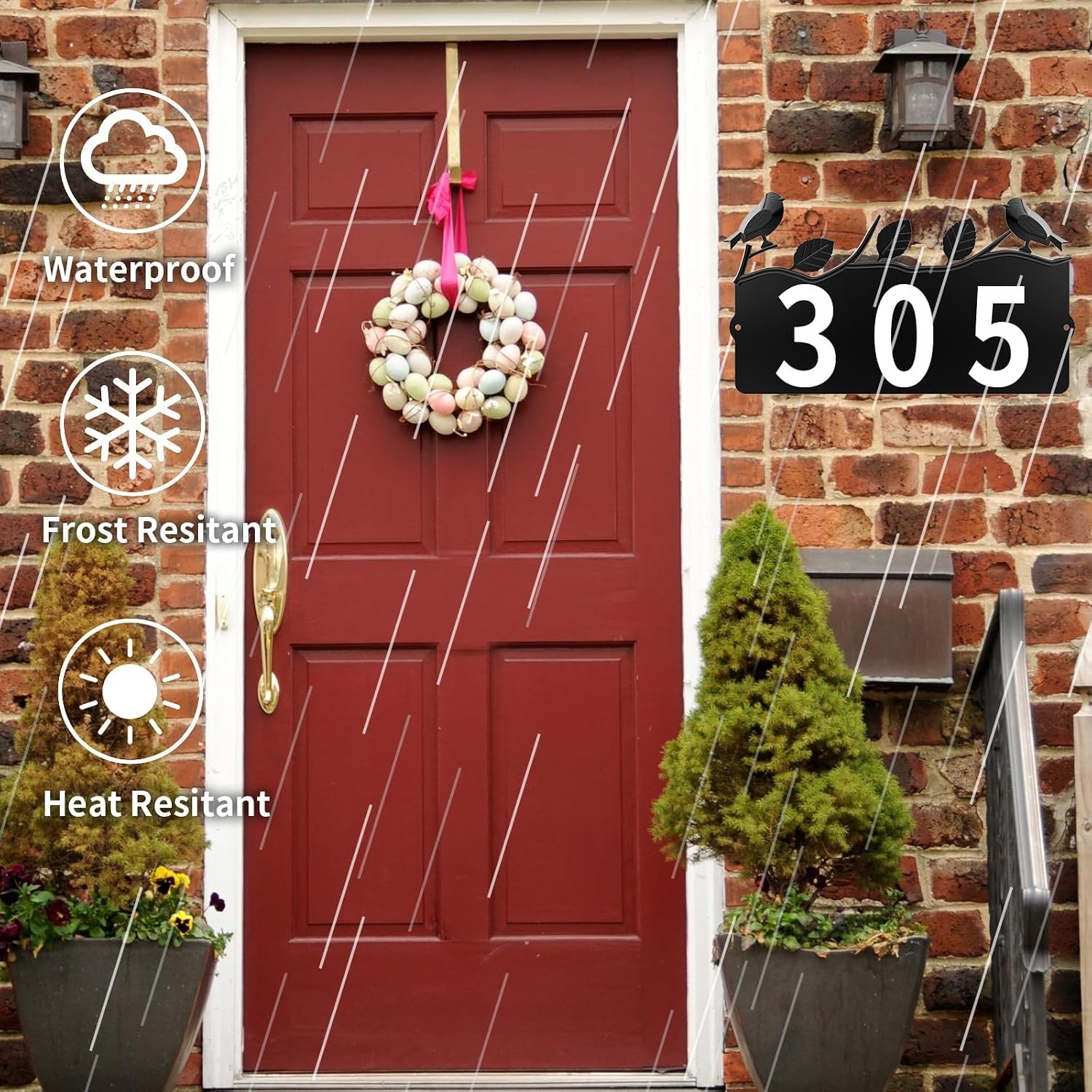 Metal Address Numbers for House, Address Plaque | Waterproof, Rustproof Addre…